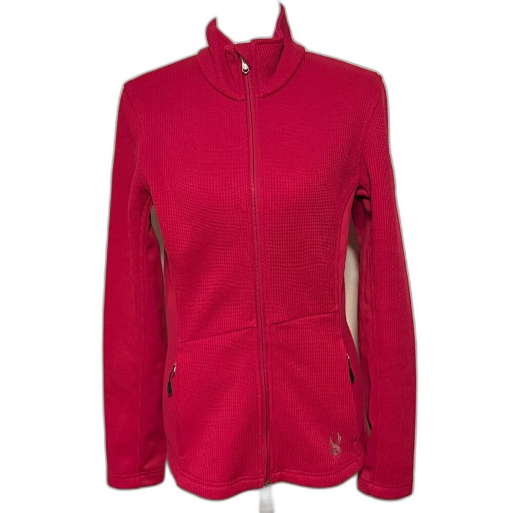 Spyder Endure Full Zip Mid Weight Stryke Pink Knit Fleece Jacket Women’s Size M